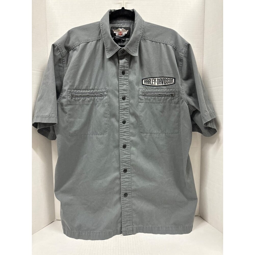 Harely-Davidson heavier weight mechanics button up size XL